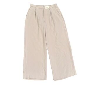 Abercrombie & Fitch NWT Ultra Wide Leg Trouser Pants 8R / 29 High Rise Cream